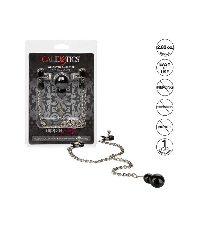 CalExotics Nipple Play Weighted Dual Tier Nipple Clamps