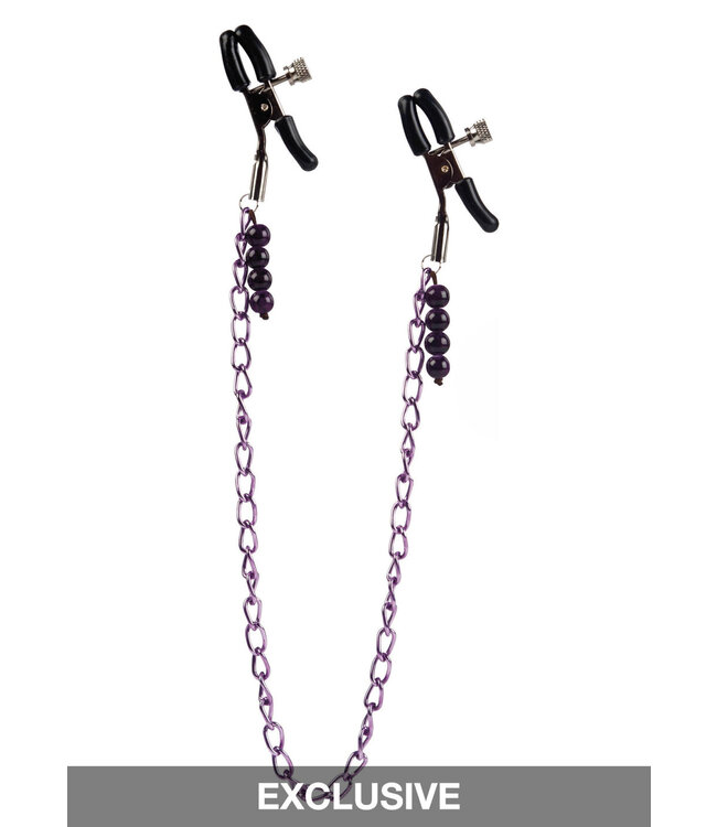 CalExotics Nipple Play Purple Chain Nipple Clamps