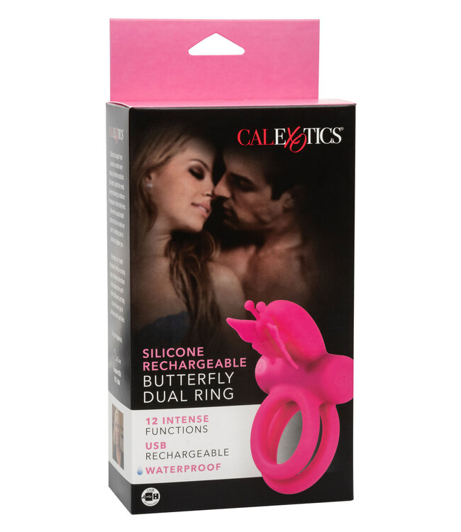 CalExotics Silicone Rechargeable Dual Butterfly Ring