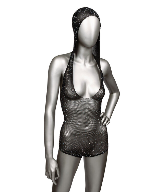 CalExotics Radiance Plus Size Hooded Deep V Body Suit