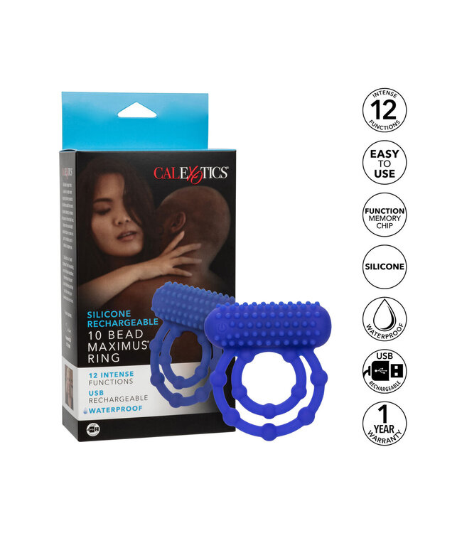 CalExotics Silicone Rechargeable 10 Bead Maximus Ring