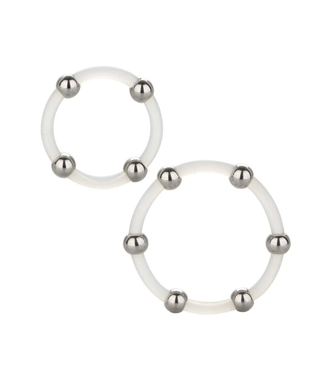 CalExotics Steel Beaded Silicone Ring Set