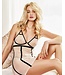 Obsessive Nudelia Sexy Jurkje Met String - Nude/Zwart S/M