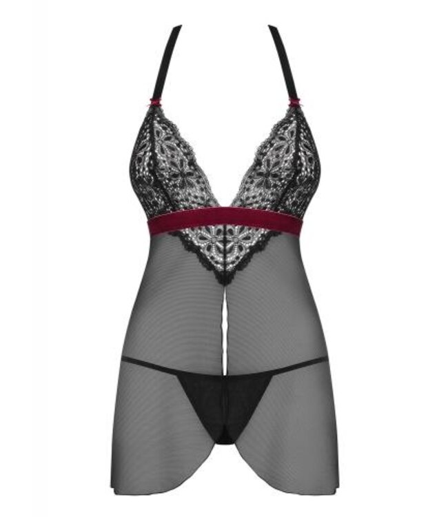 Rossita Babydoll Met Sexy String - Zwart