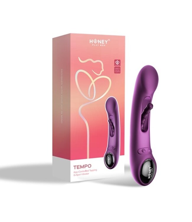 HoneyPlayBox - Tempo-Pressure Sensing App-Controlled Kinky Finger Tapping G-spot Vibrator Purple