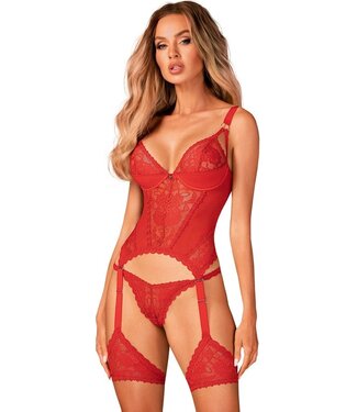 Obsessive BELOVYA CORSET Rood XS/S