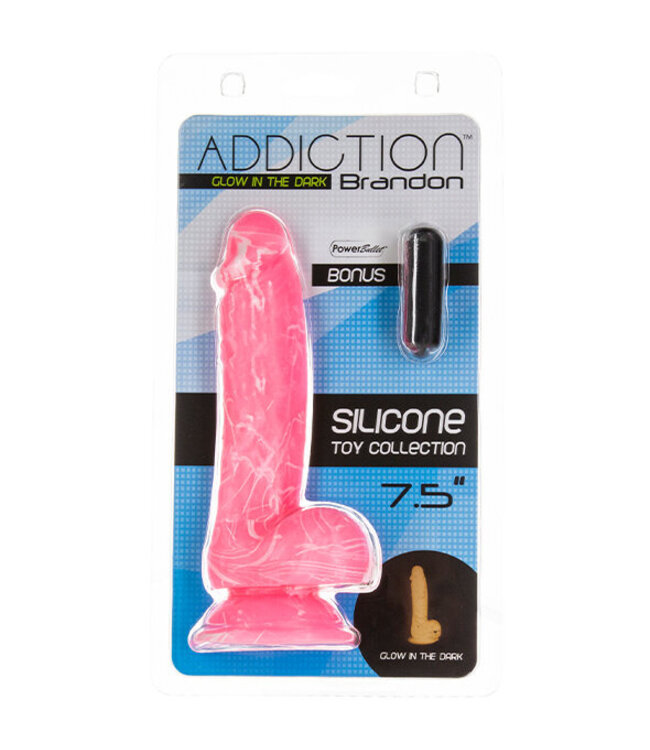 Addiction - Brandon Dong 19 cm Roze Glow in the Dark