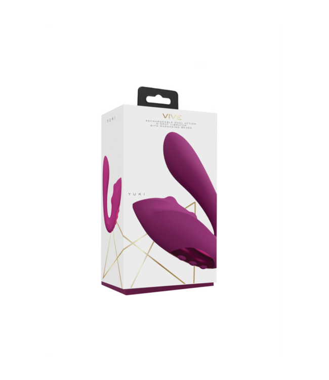 Yuki - Dual Motor G-Spot Vibrator with Massaging Beads - Pink