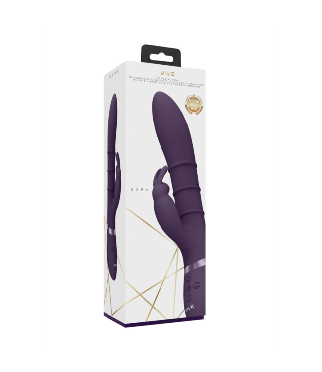 Sora - Up  Down Stimulating Rings, Vibrating G-Spot Rabbit - Purple