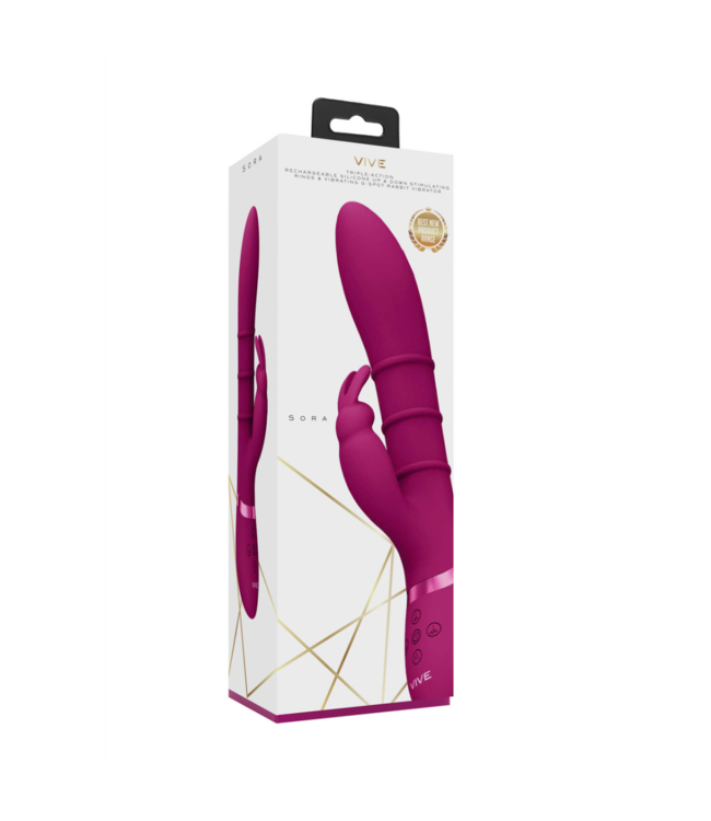 Sora - Up  Down Stimulating Rings, Vibrating G-Spot Rabbit - Pink