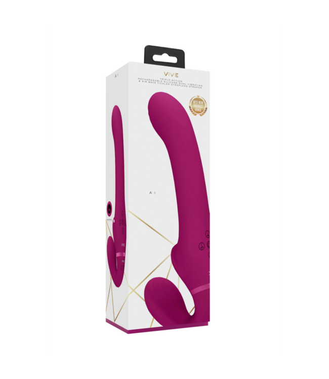 Ai - Dual Vibrating  Air Wave Tickler Strapless Strapon