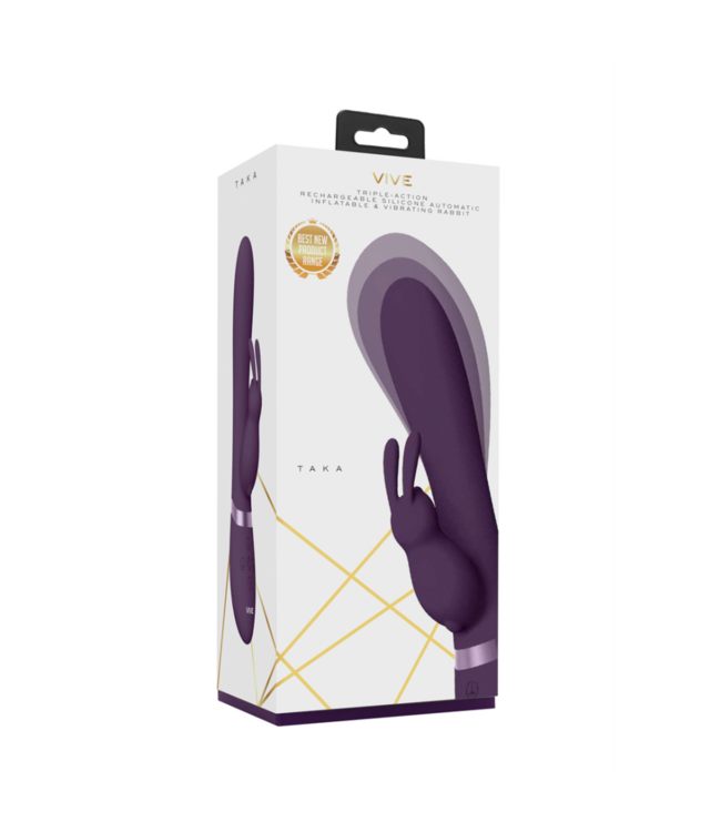 Taka - Inflatable and Vibrating Rabbit Vibrator - Purple