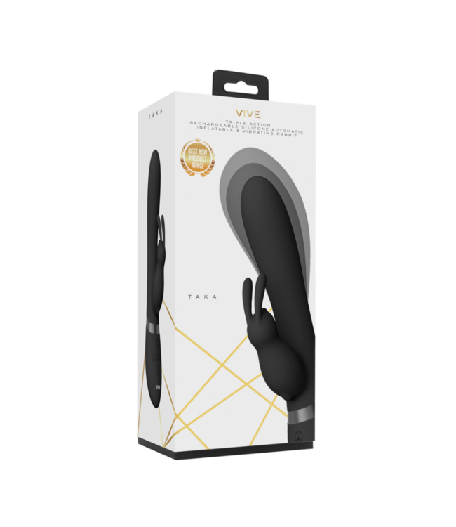 Taka - Opblaasbare Rabbit Vibrator - Zwart