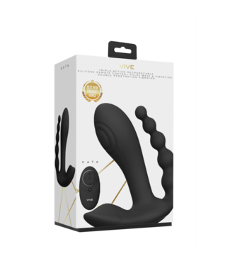 VIVE by Shots Kata - Pulse Wave  Vibrating Double Penetration Vibrator - Black