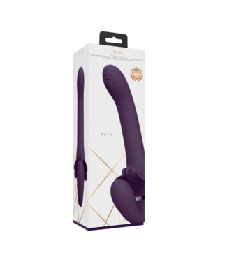 VIVE by Shots Satu - Pulse-Wave and Vibrating Strapless Strapon - Purple