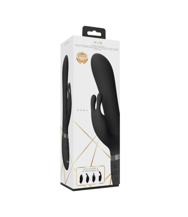 Chou - G-Spot Rabbit  Clitoral Stimulator - Black
