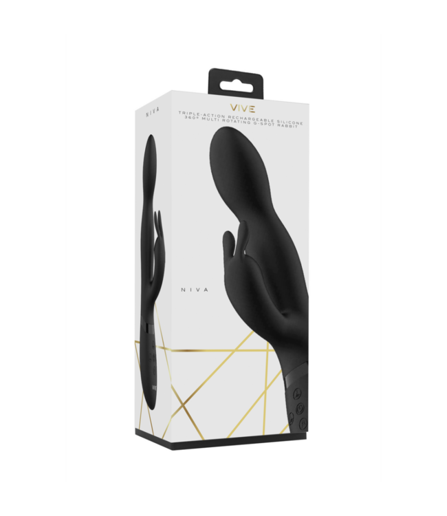 Niva - Rotating Rabbit Vibrator - Black