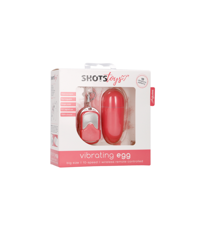 Vibrating Egg with 10 Speeds and Remote Control - L - Pink