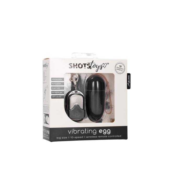 Vibrating Egg with 10 Speeds and Remote Control - L - Black