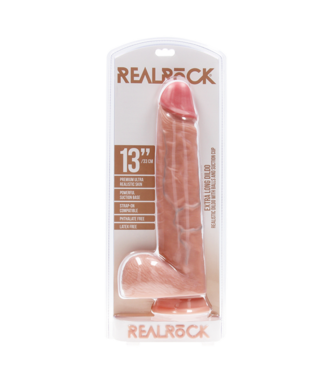 Extra Large Straight with Balls 13 / 33 cm - Flesh