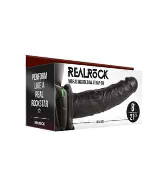 RealRock by Shots Vibrating Hollow Strap-On without Balls - 8 / 20,5 cm