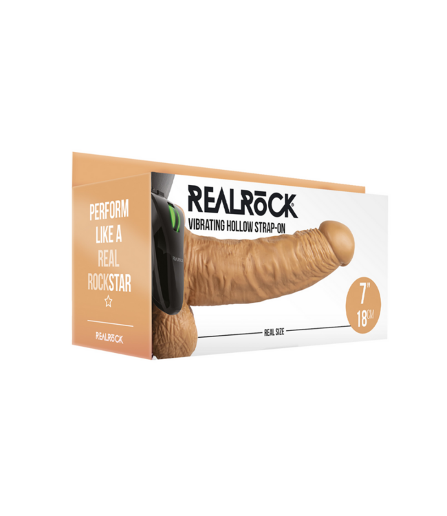 Vibrating Hollow Strap-On with Balls - 7 / 18 cm