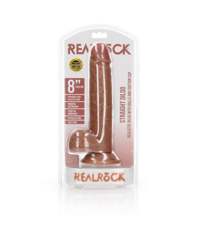 Straight Realistic Dildo with Balls and Suction Cup - 8 / 20,5 cm