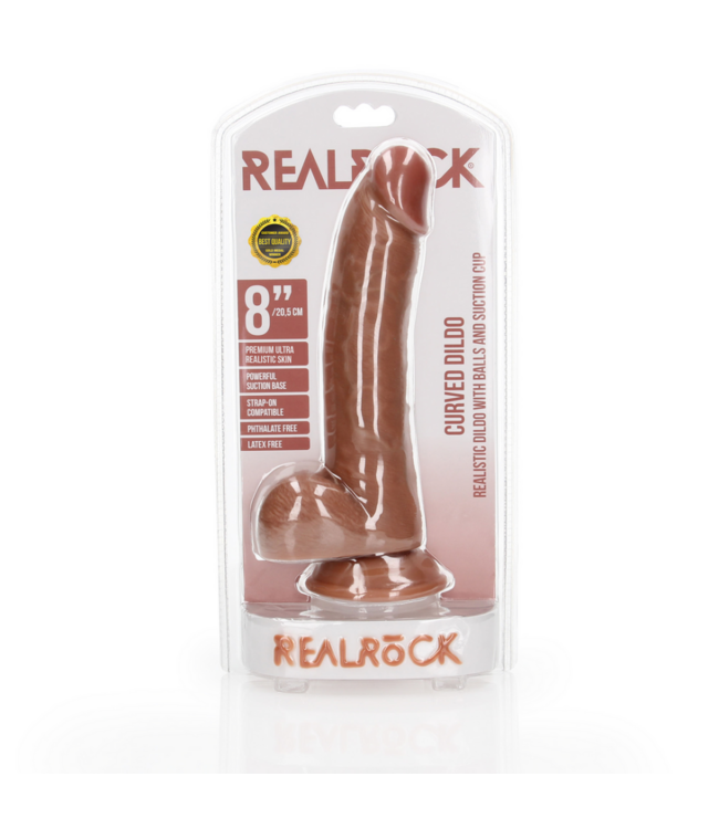Curved Realistic Dildo with Balls and Suction Cup - 8 / 20,5 cm