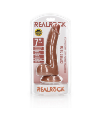 RealRock by Shots Curved Realistic Dildo with Balls and Suction Cup - 7 / 18 cm