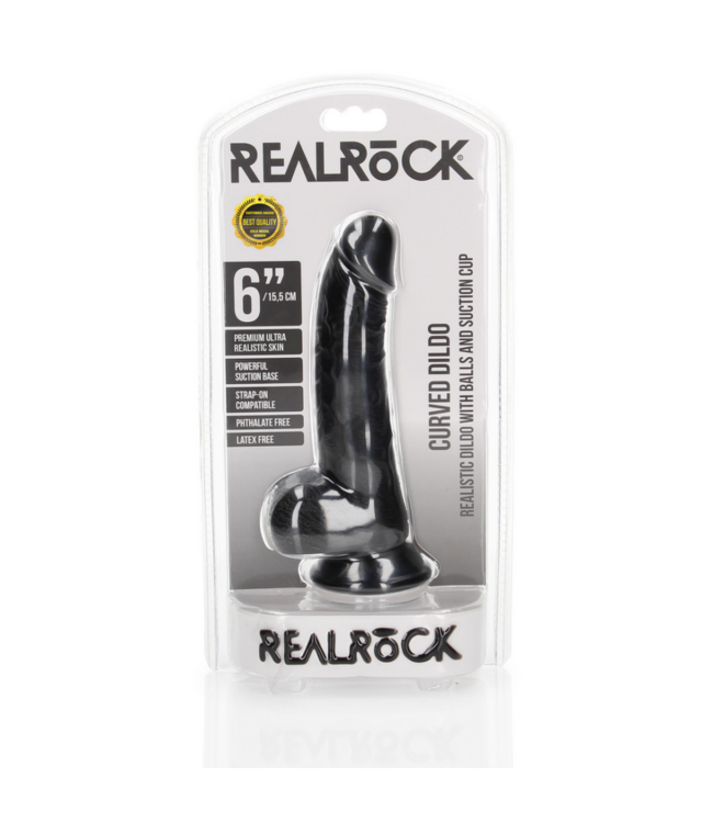 Curved Realistic Dildo with Balls and Suction Cup - 6 / 15,5 cm