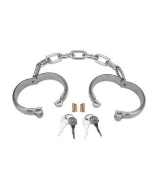 Prowler Red Heavy Duty Hand Cuffs - Silver