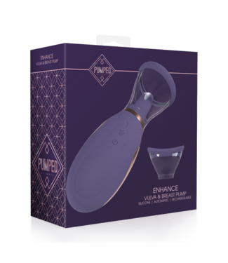 Pumped by Shots Enhance - Rechargeable Vulva and Breast Pump - Purple