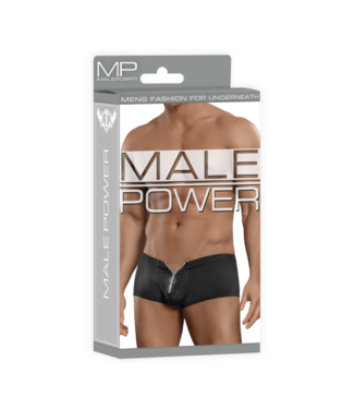 Male Power Shorts with Zipper - L/XL - Black