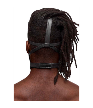 Male Power Triton - Mask with Adjustable Neck and Front Ring - One Size - Black