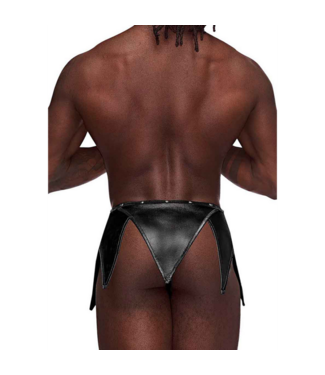 Male Power Eros - Gladiator Kilt Design with an Attached Thong - L/XL - Black