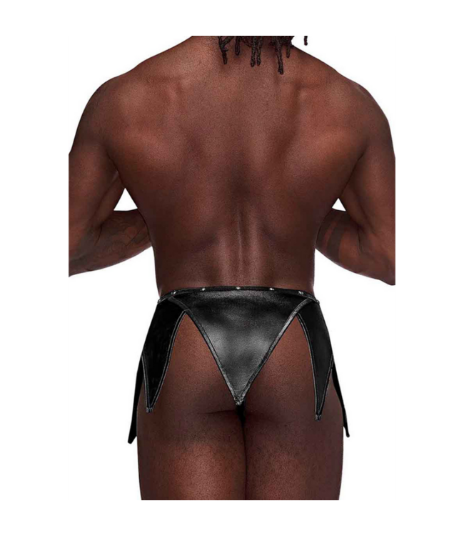 Eros - Gladiator Kilt Design with an Attached Thong - L/XL - Black
