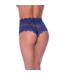 Magic Silk Split Crotch Lace Boy Short - S/M - Blueberry
