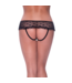 Magic Silk Skirted Hipster with Open Crotch Panty - S/M - Black