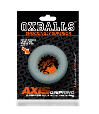 Oxballs Axis - Inner Ribbed Griphold Cockring - Clear Ice