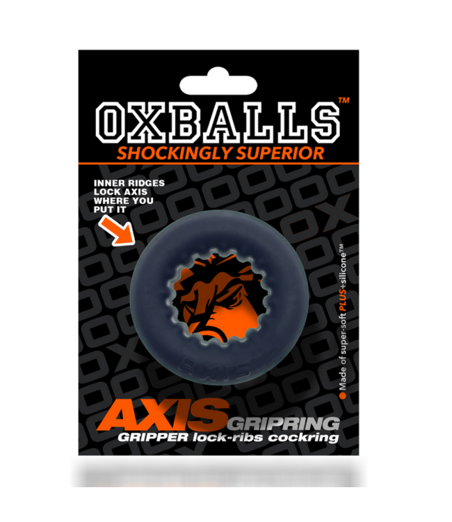 Axis - Inner Ribbed Griphold Cockring - Black Ice