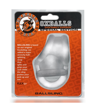 Oxballs Ballsling - Stretchy Cocksling with Ball-Splitting Strap - Clear Ice