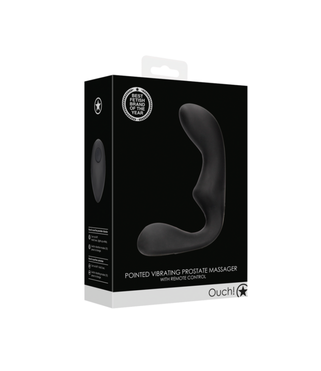 Pointed Vibrating Prostate Massager with Remote Control - Black