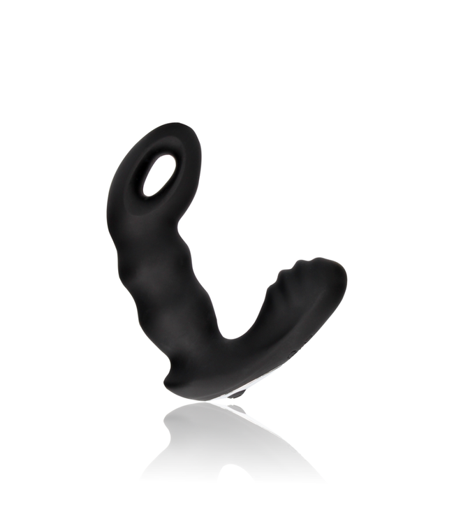 Beaded Vibrating Prostate Massager with Remote Control - Black