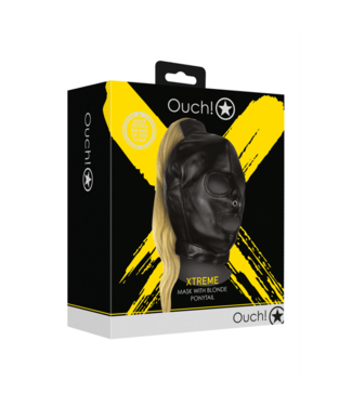 Ouch! by Shots Mask with Blonde Ponytail - Black