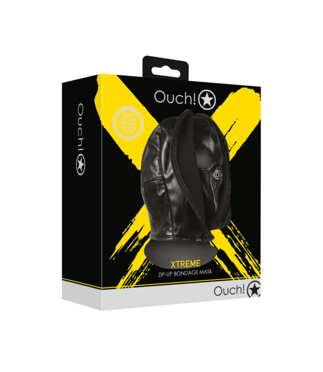 Zip-up Bondage Mask - Black