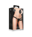 Ouch! by Shots Dual Vibrating - Rechargeable - 10 Speed Silicone Ribbed Strap-On - Adjustable - Black