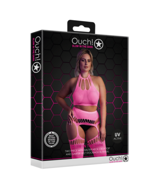 Ouch! by Shots Two Piece with Crop Top and Stockings