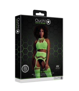 Ouch! by Shots Two Piece with Crop Top and Stockings