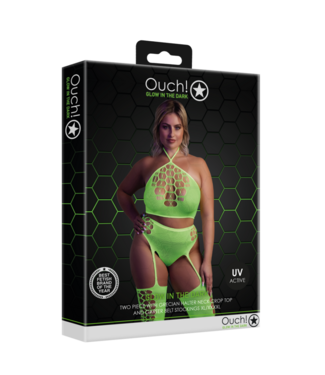 Ouch! by Shots Two Piece with Crop Top and Stockings