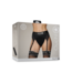 Ouch! by Shots Vibrating Strap-on Thong with Adjustable Garters - XS/S - Black